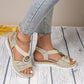 🔥50% OFF🔥Women's Fashion Open-toe Wedge Sandals with Elastic Strap