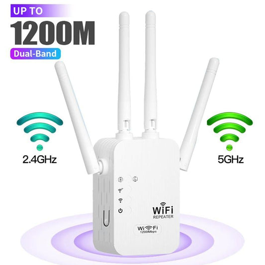 🎁Last Day Promotion 50% 🔥WiFi Extender 2025,1200Mbps Dual Band (5GHz/2.4GHz) Signal Booster, Covers 10,000 sq. ft & 50 Devices, Repeater with Ethernet Port