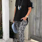 Solid Color Top + Tie-Dye Pants Set