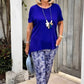 Solid Color Top + Tie-Dye Pants Set