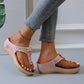 🌞Summer Hot Sale 🩴Women's Leather Wedge Slide Sandals-50% OFF