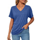 💕Summer Hot Promotion- UP TO 49% OFF🌷V-Neck Solid Color Loose Ladies Tops