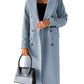 Double-breasted long-sleeve coat