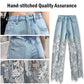Exquisite handcrafted lace jeans