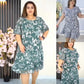 【M-4XL】Elegant high quality chiffon dress with floral pattern