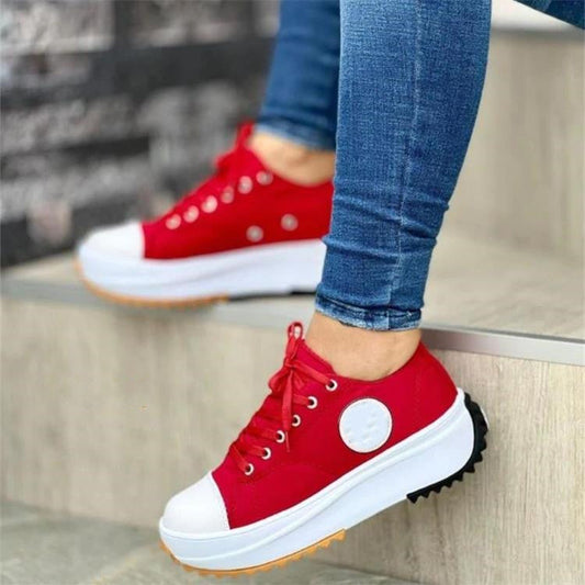 💝Limited Sale 49% OFF🔥🔥Women's lace up platform heeled sneakers