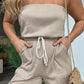 🎁Hot sale ☀️ Summer Vibes! 🌈 Simple Striped Strapless Wide-Leg Jumpsuit – Effortless Chic & Comfort 💃✨