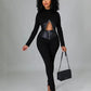 Tight-Fit PU Leather Long Sleeve Leggings Set (Buy 2 Free Shipping)