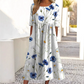 Printed Casual Round-Neck Dress