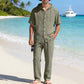 🌴Vacation Mode, Everyday Comfort 👕Men's Casual Hooded Shirt & Pants Set