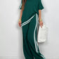 Women's Striped Top & Wide-Leg Pants Set