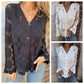🌸 Hot Sale 49%OFF🌸Women's Lace V-Neck Long Sleeve Top