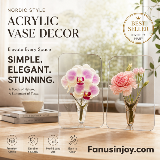 💐Buy 2 Get 1 Free🎁Nordic Transparent Acrylic Vase | Elegant Desktop Plant Holder & Home Decor | Modern Centerpiece for Living Room & Wedding Tables