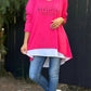 Letter Print Fake Two Piece Long Sleeve T-shirt
