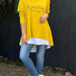 Letter Print Fake Two Piece Long Sleeve T-shirt