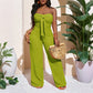 Women's Strapless High-Waisted Wide-Leg Jumpsuit