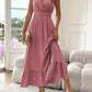 👗V-Neck Ruffled Maxi Dress – Effortless Elegance for Every Occasion!