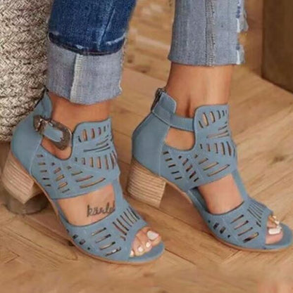 Women's Summer Hollow Leather Corrective Sandals