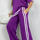 Women's Striped Top & Wide-Leg Pants Set
