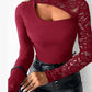 📢📢50% OFF !!!⏰Women's Asymmetrical Cutout Lace Sleeve Top