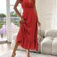 👗V-Neck Ruffled Maxi Dress – Effortless Elegance for Every Occasion!