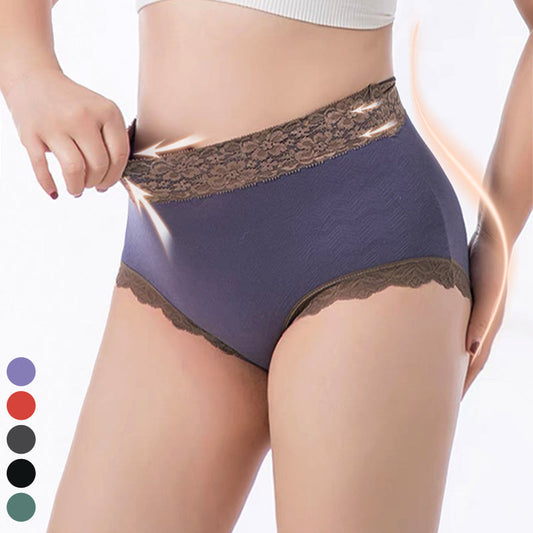 High-Waisted Cotton Lace Panties for Women