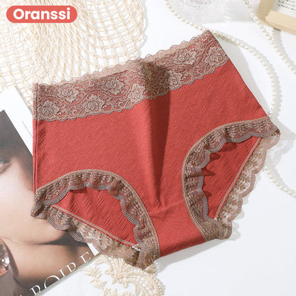 High-Waisted Cotton Lace Panties for Women