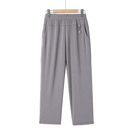 Stretch Waist Straight Leg Loose Comfort Ankle Pants