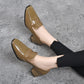Women's Slip On Chunky Mid Heel Loafers