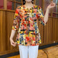 Women’s Trendy Floral 3/4 Sleeve Loose-Fit T-Shirt