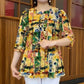 Women’s Trendy Floral 3/4 Sleeve Loose-Fit T-Shirt