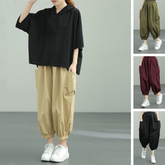 Women's Retro Casual Loose Fit Ankle Pants