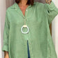 Women's Casual Solid Color Long Sleeve Button Down Shirt