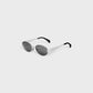 Vintage Oval Frame Sunglasses With Case