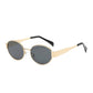 Vintage Oval Frame Sunglasses With Case