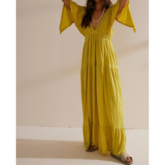Summer V-Neck Loose Long Dress