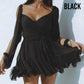 Wrap V-Neck Split Sleeve Tie Waist Dress