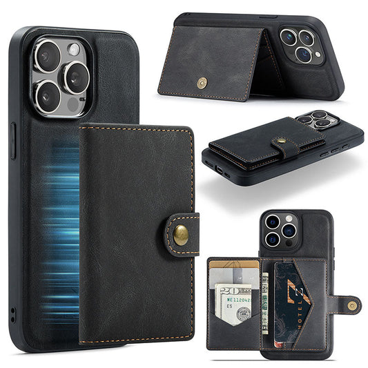 2 in 1 Magnetic Wallet Phone Case For iPhone