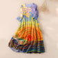 Printed Pleated Midi Dress