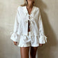Casual Tie Front Top & Shorts 2-Piece Set