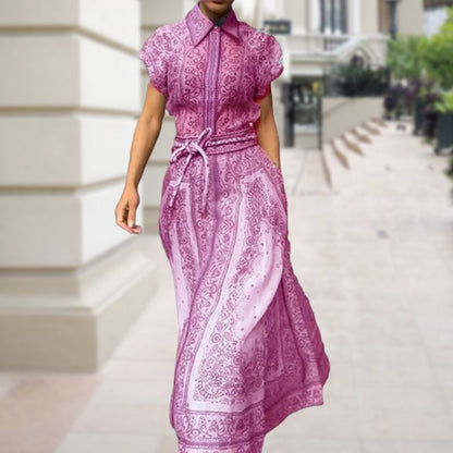 Women Vintage Printed Two Piece Set