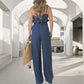 Spaghetti Strap Top Wide Leg Pants 2-Piece Set