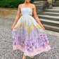 Floral Spaghetti Strap Dress with Waist Cutout
