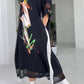 Women's Loose Casual Printed Drawstring Hooded Dress