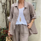 Two-piece Casual Shirt Set In Cotton And Linen