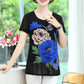 Women's Elegant Short Sleeve Floral Print T-Shirt