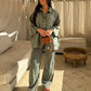 Women's Cotton Linen Shirt and Pants Set