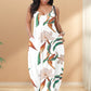 Women's Printed Maxi Dresses with Spaghetti Strap