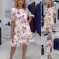 Floral Print Crew Neck Mini Dress
