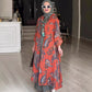 Vintage Floral Lightweight Button Down Long Coat